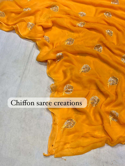 Chiffon Nsd 30 Sarees  Fancy Butta Chiffon Sarees E