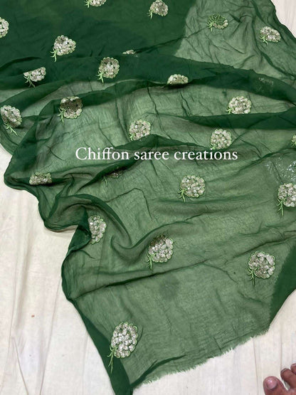 Chiffon Nsd 30 Sarees  Fancy Butta Chiffon Sarees E