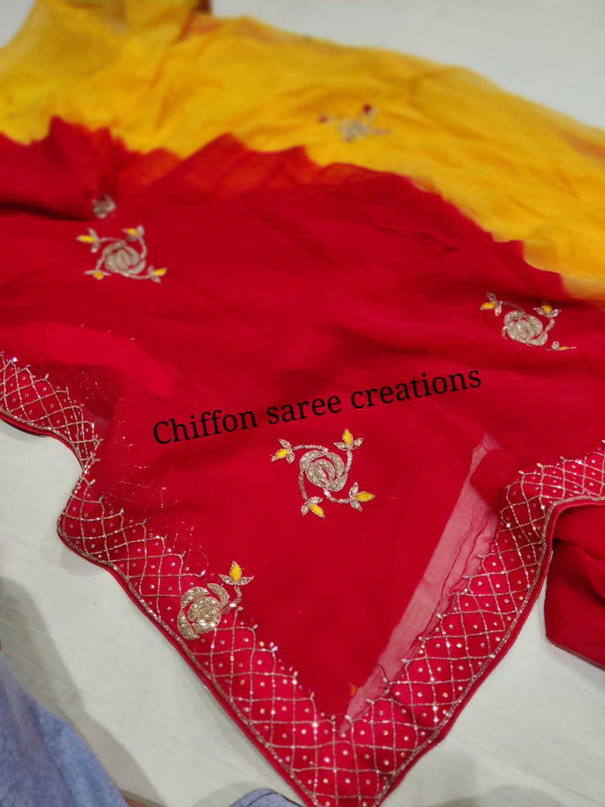 Chiffon Nsd 31 Sarees  Fancy Chiffon Hand Work Sarees