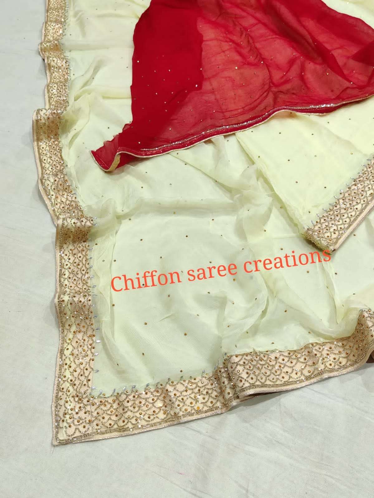 Chiffon Nsd 31 Sarees  Fancy Chiffon Hand Work Sarees