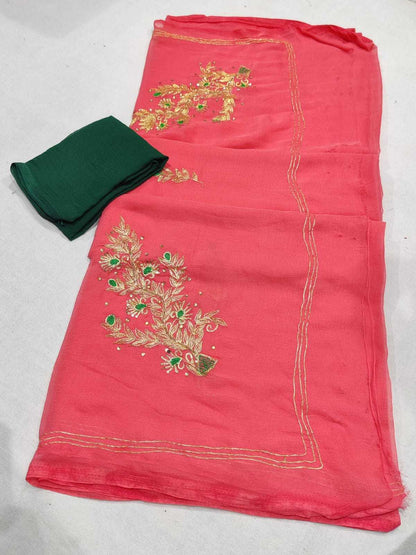 Chiffon Nsd 37 Sarees  Chiffon Hand Work Sarees