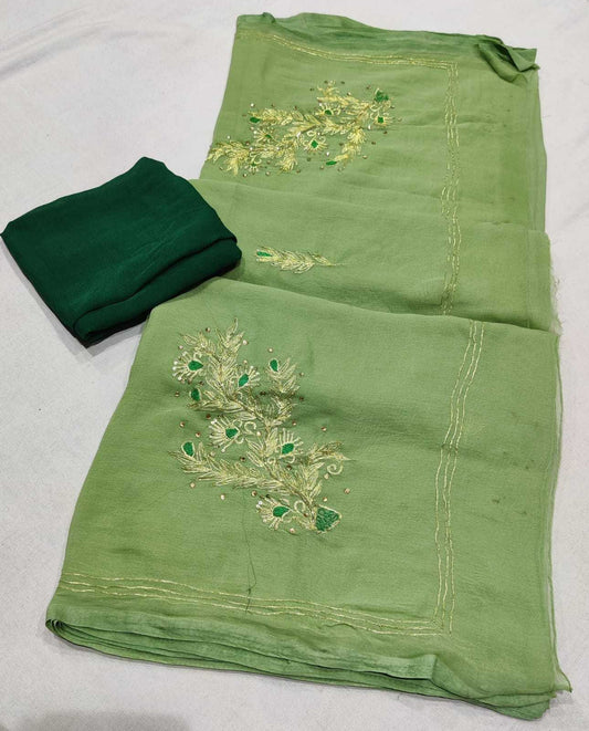 Chiffon Nsd 37 Sarees  Chiffon Hand Work Sarees