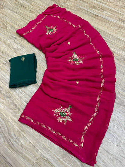 Chiffon Nsd 39 Sarees  Ladies Chiffon Butta Sarees