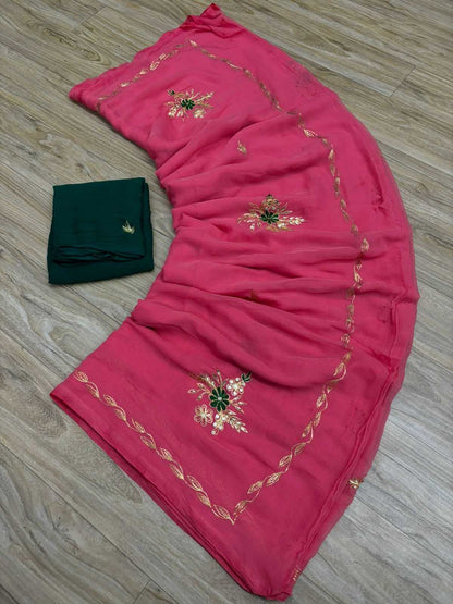 Chiffon Nsd 39 Sarees  Ladies Chiffon Butta Sarees