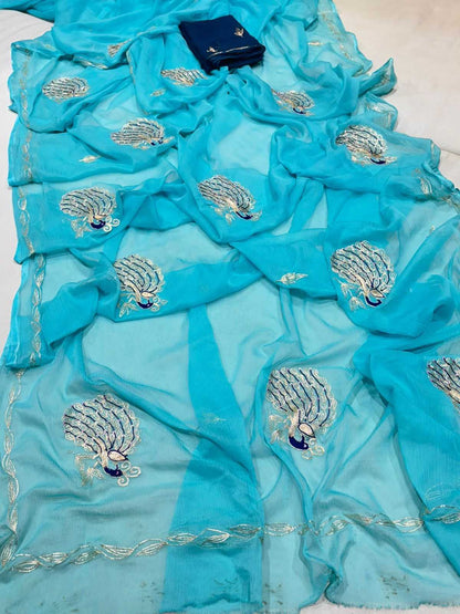 Chiffon Nsd 40 Sarees  Ladies Chiffon Butta Sarees