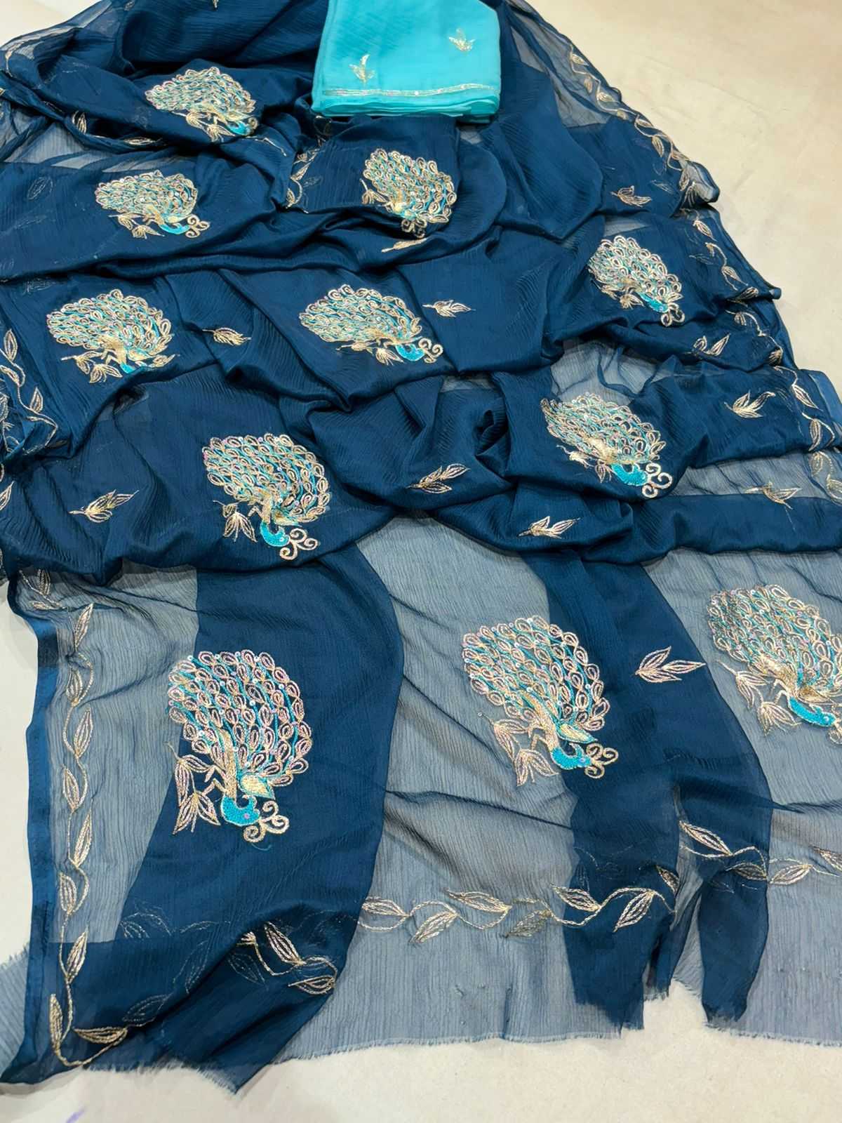 Chiffon Nsd 40 Sarees  Ladies Chiffon Butta Sarees