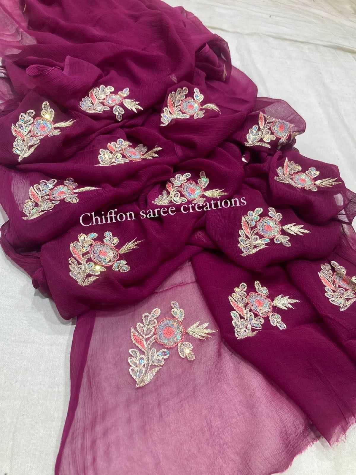 Chiffon Nsd Customers Sarees  Fancy Chiffon Indian Sarees