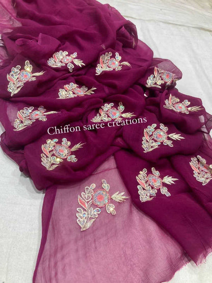 Chiffon Nsd Customers Sarees  Fancy Chiffon Indian Sarees