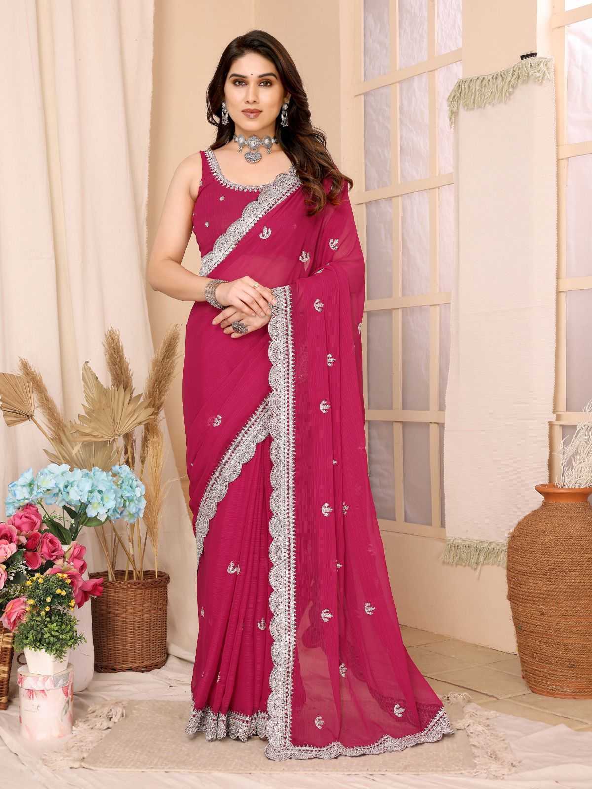 Chiffon Rar Jumka  Sarees