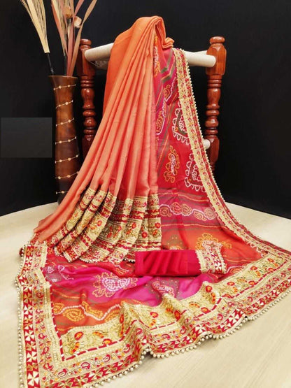 Chiffon Rbc Moss  Saree