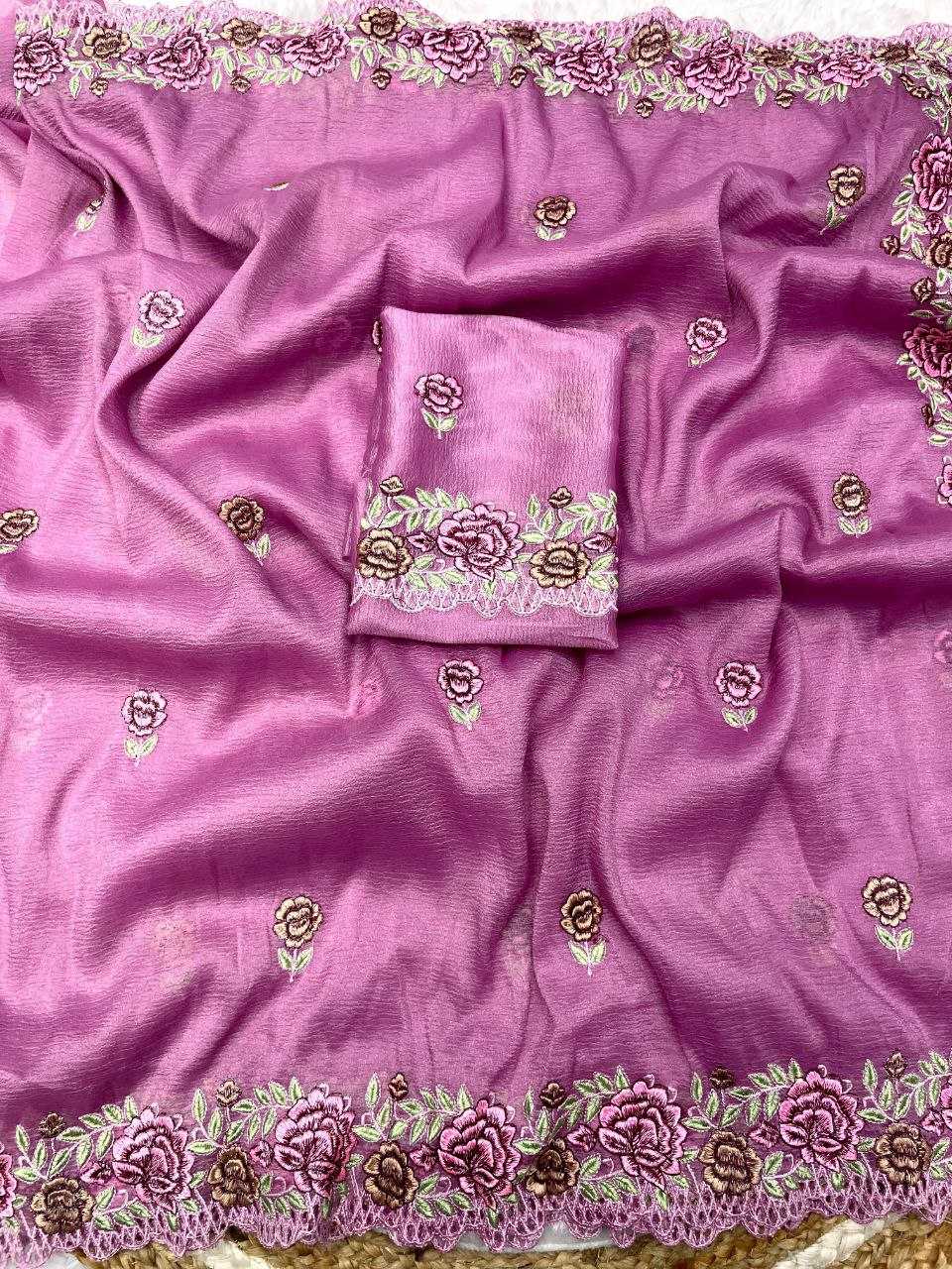 Chiffon Rin143 434 Sarees  Chiffon Work Fanyc Cutwork Sarees