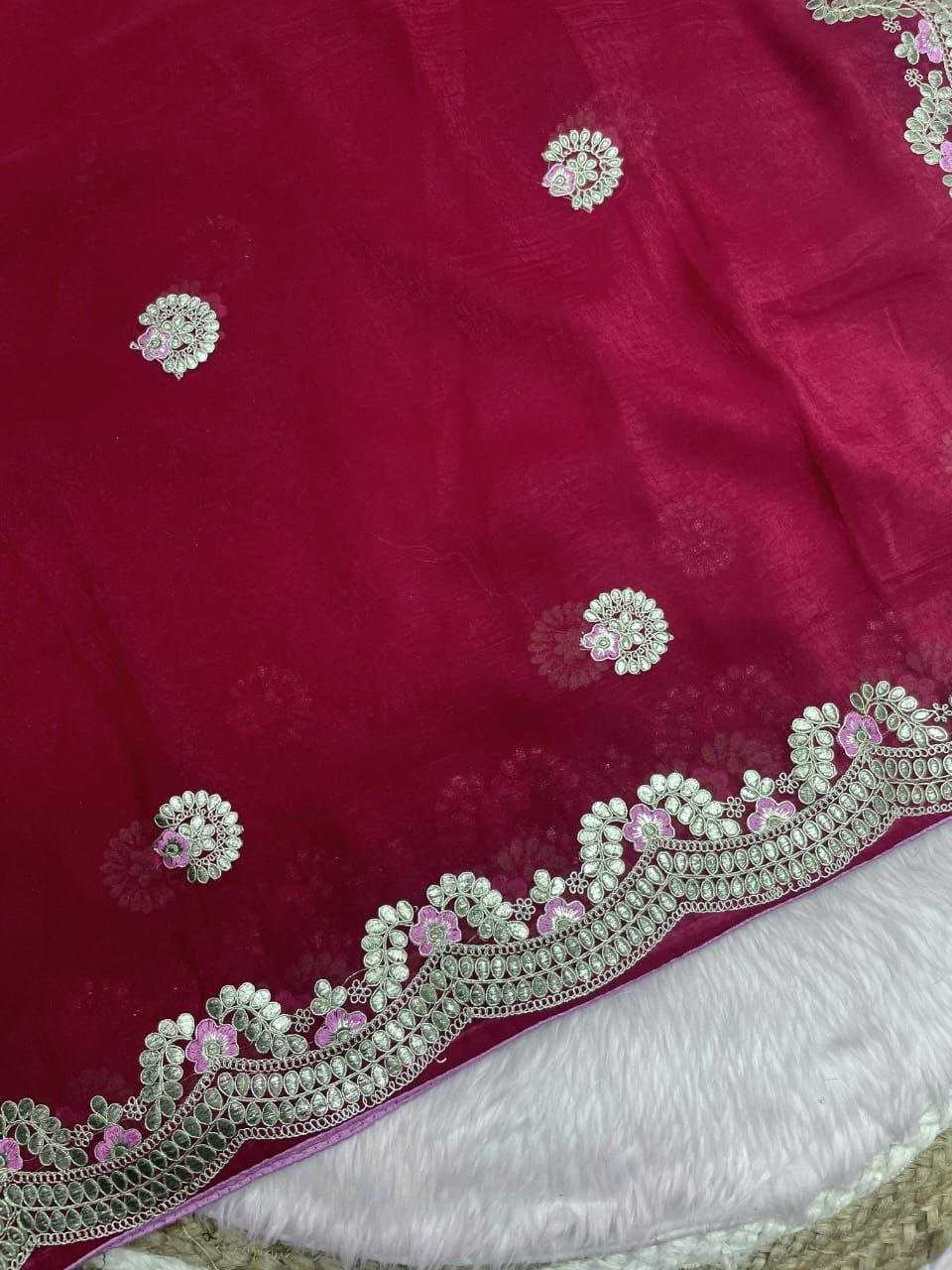 Chiffon Rin143 453 Sarees  Chiffon Gota Patti Work Embroidered Cutwork Diwali Colections Sarees