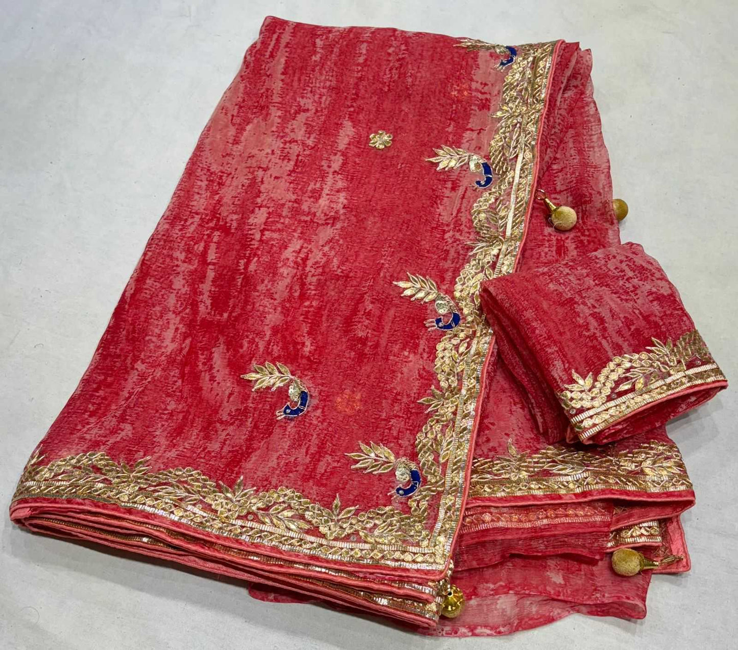 Chiffon Rin152 Nsd59 Sarees  Chiffon Gota Patti Work Lace Broder Traditional Sarees