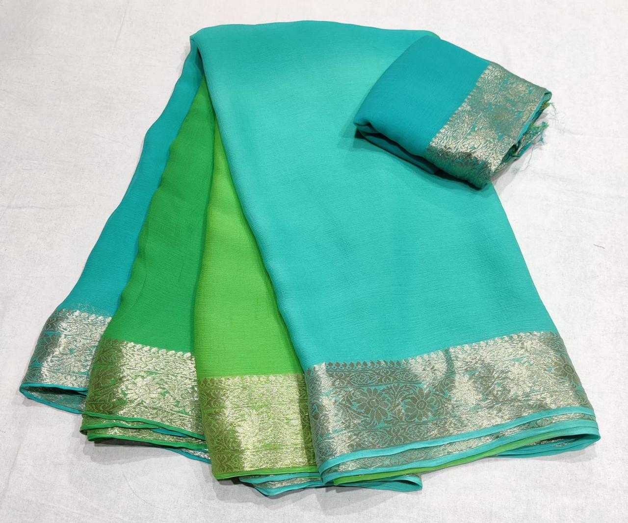 Chiffon Rin152 Nsd65 Sarees  Half And Half Chiffon Zari Border Sarees