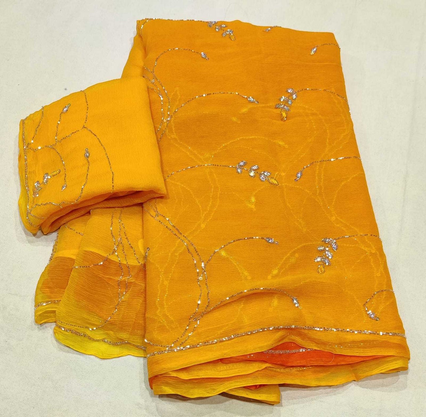 Chiffon Rin152 Nsd69 Sarees  Fancy Half And Half Chiffon Work Sarees