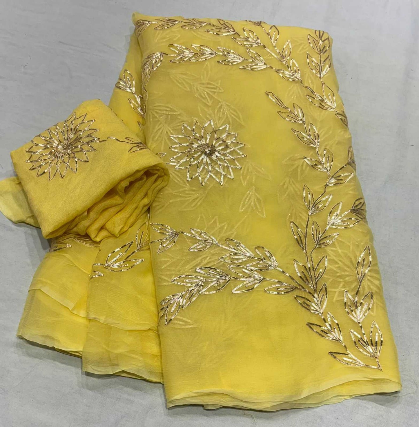 Chiffon Rin152 Nsd80 Sarees  Chiffon Gota Patti Butta Sarees