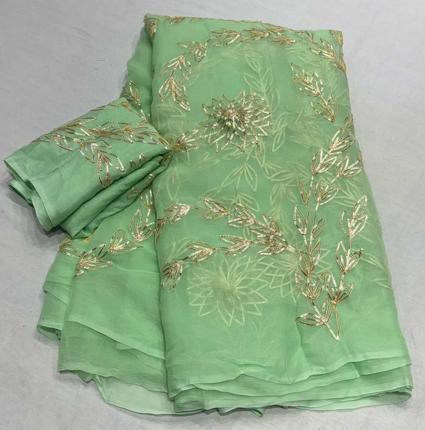 Chiffon Rin152 Nsd80 Sarees  Chiffon Gota Patti Butta Sarees