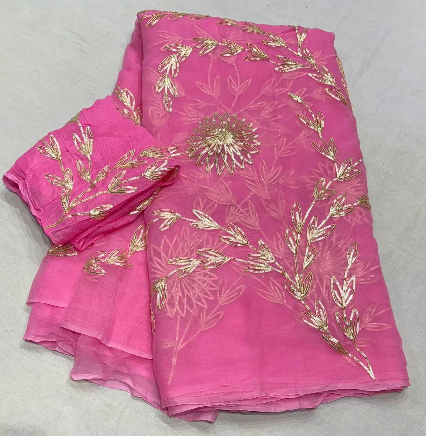 Chiffon Rin152 Nsd80 Sarees  Chiffon Gota Patti Butta Sarees