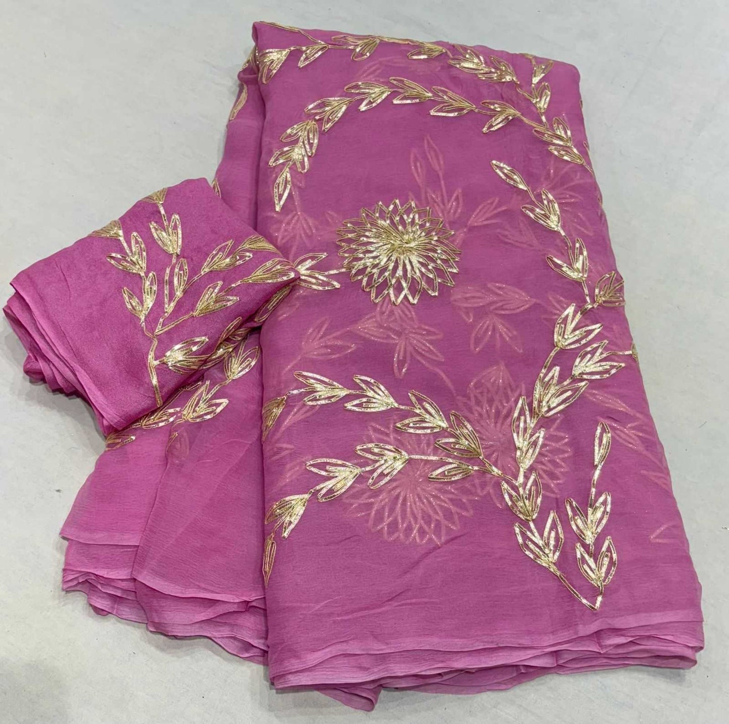 Chiffon Rin152 Nsd80 Sarees  Chiffon Gota Patti Butta Sarees