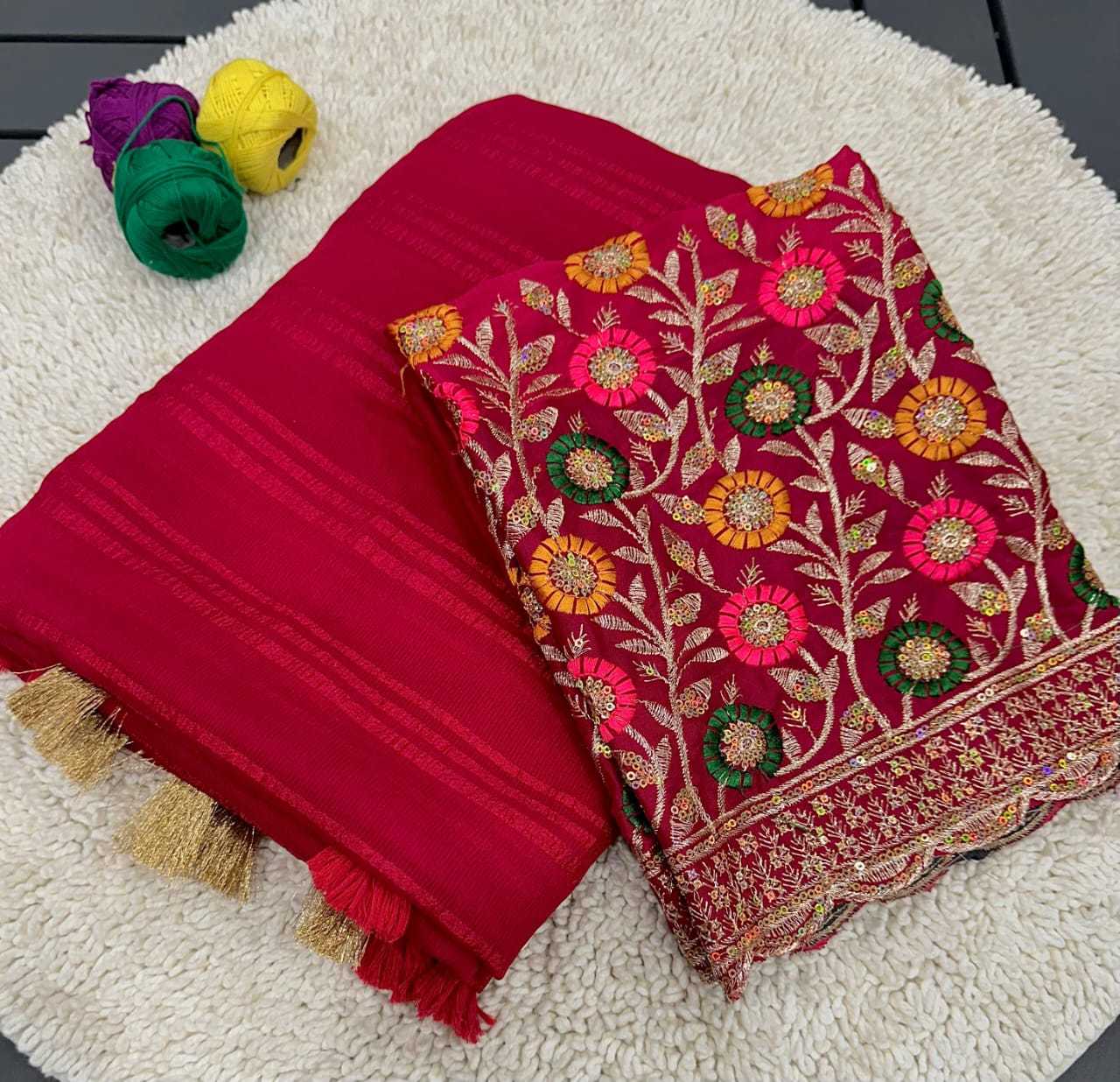 Chiffon Rin171 527 Sarees  Fancy Solid Chiffon Plain Sarees