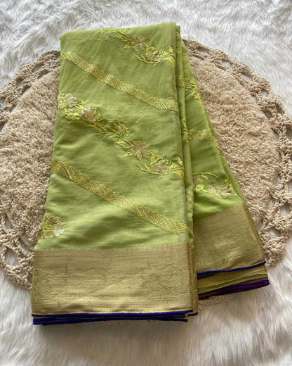 Chiffon Rin193 Apn30 Sarees  Chiffon Embroidered Zari Border Lightweight Sarees