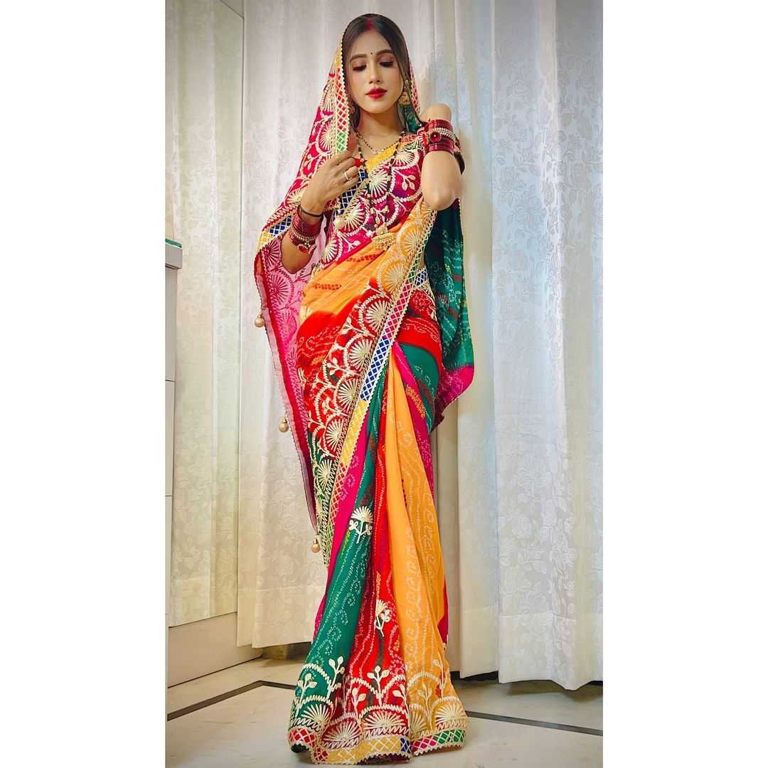 Chiffon Rjk 43 Sarees  Chiffon Leheriya Rajasthani Sarees