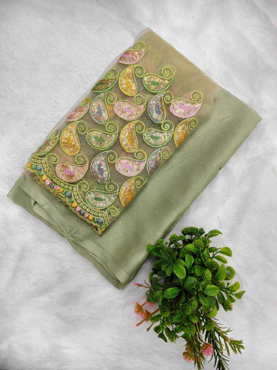 Chiffon Rud 05 Sarees  Chiffon Plain Solid Sarees