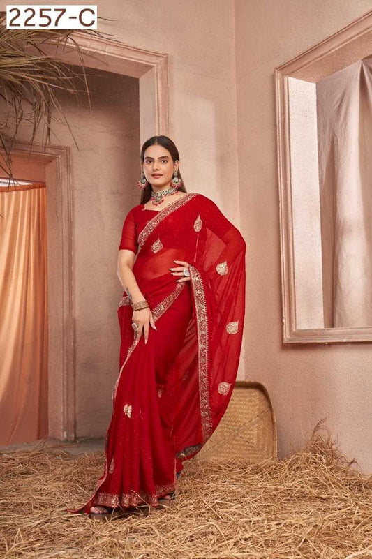 Chiffon San 2257 Sarees  Chiffon Work Sarees