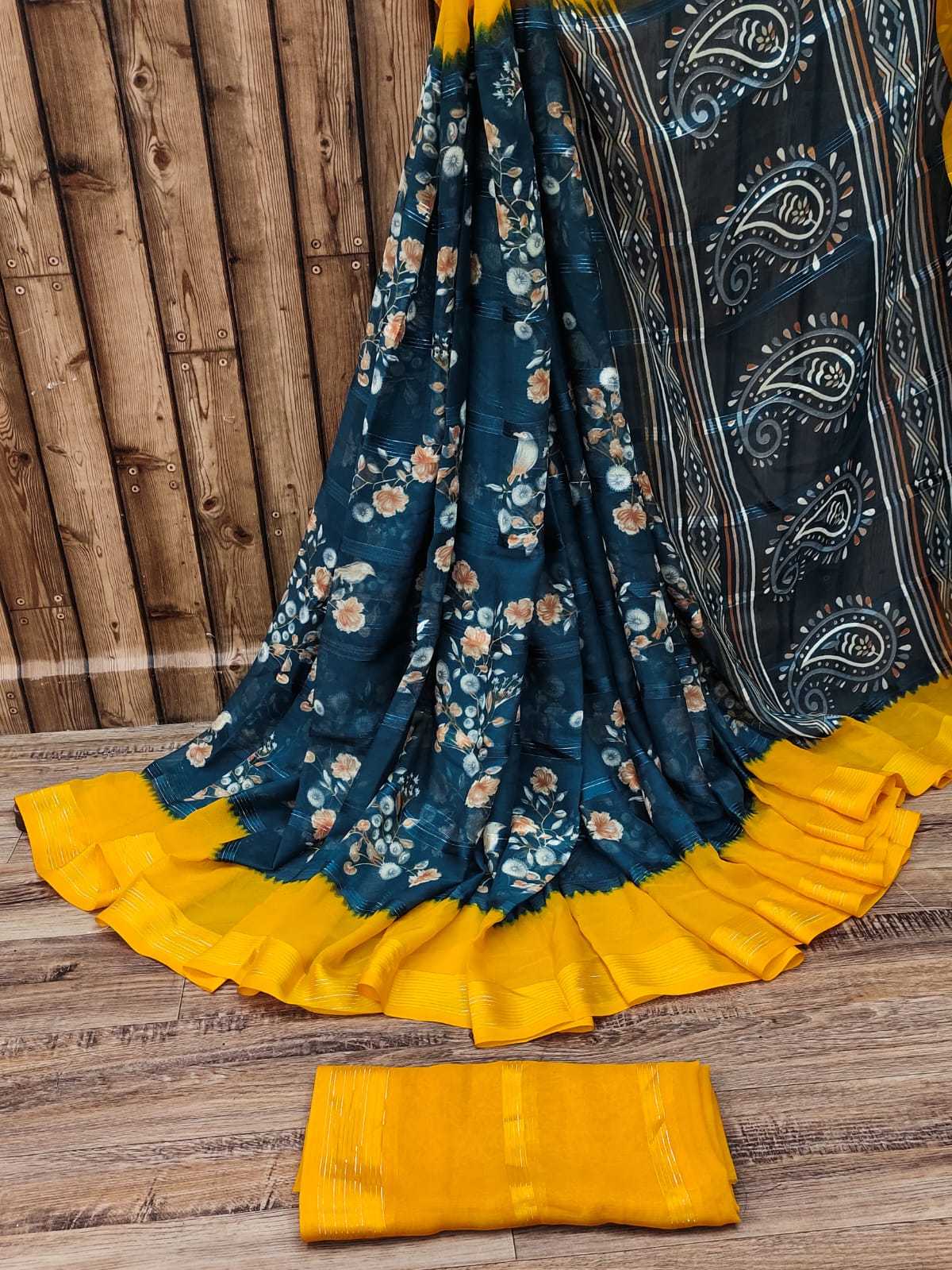 Chiffon Saree Mkd Jari Saree  Indian Saree