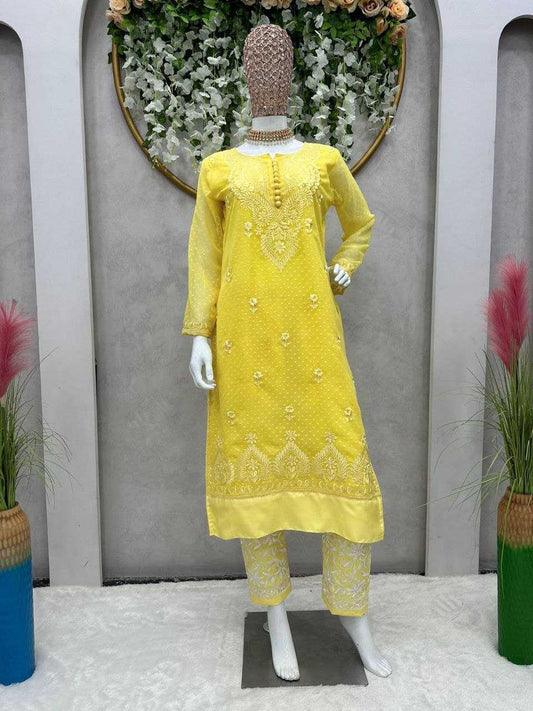 Chikanrin 169 5571   Kurtis  Party Wear Kurtis With Chikan Kurtis