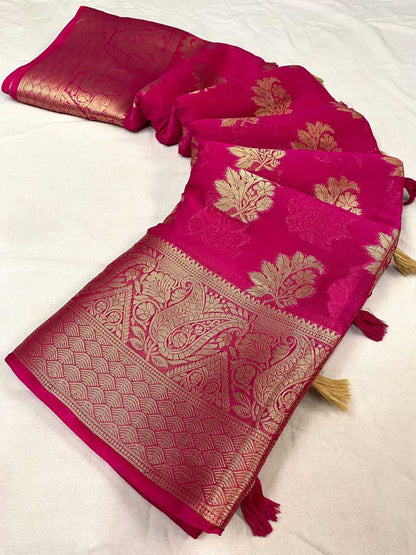 Chinon Ape 19 Sarees  Georgette Butta Jacquard Sarees