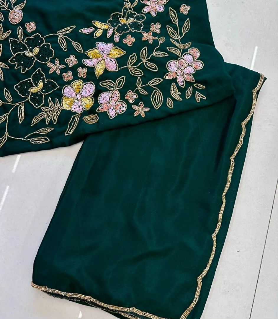 Chinon Ape 49 Sarees  Hand Work Plain Solid Sarees