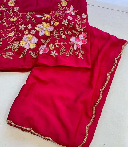 Chinon Ape 49 Sarees  Hand Work Plain Solid Sarees