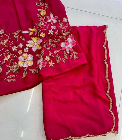 Chinon Ape 49 Sarees  Hand Work Plain Solid Sarees