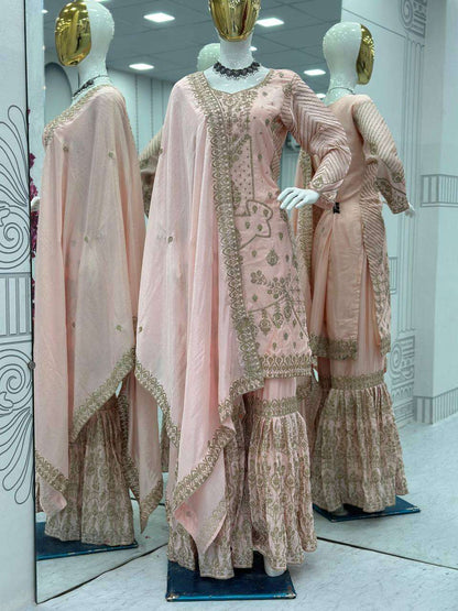 Chinon Kesh119 013 Suits & Dresses Islamic Clothing  Sharara Salwar Pakistani Embroidery Wedding Suits