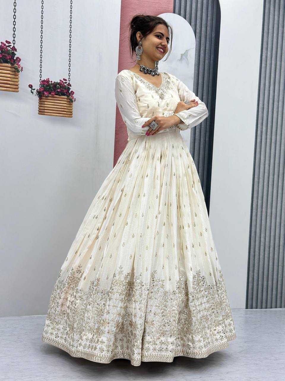 Chinon Kesh119 07 Gowns  Embroidery Anarkali Long Work Wedding Gowns