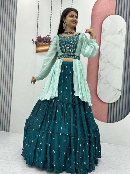 Chinon Kesh119 419 Lehengas  Fancy Traditional Embroidered Lehengas