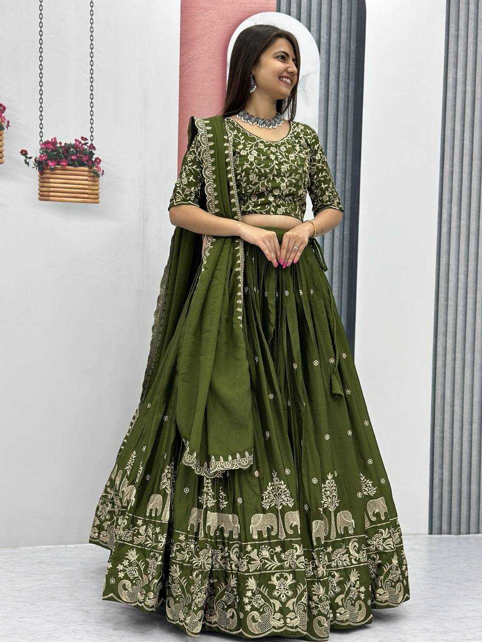 Chinon Kesh120 075 Lehengas  Silk Traditional Embroidered Lehengas