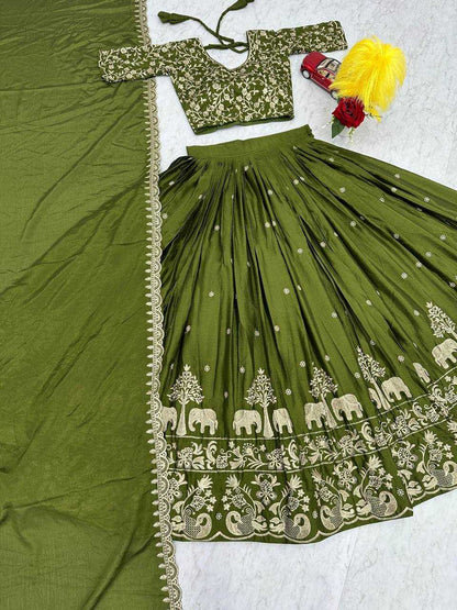 Chinon Kesh120 075 Lehengas  Silk Traditional Embroidered Lehengas