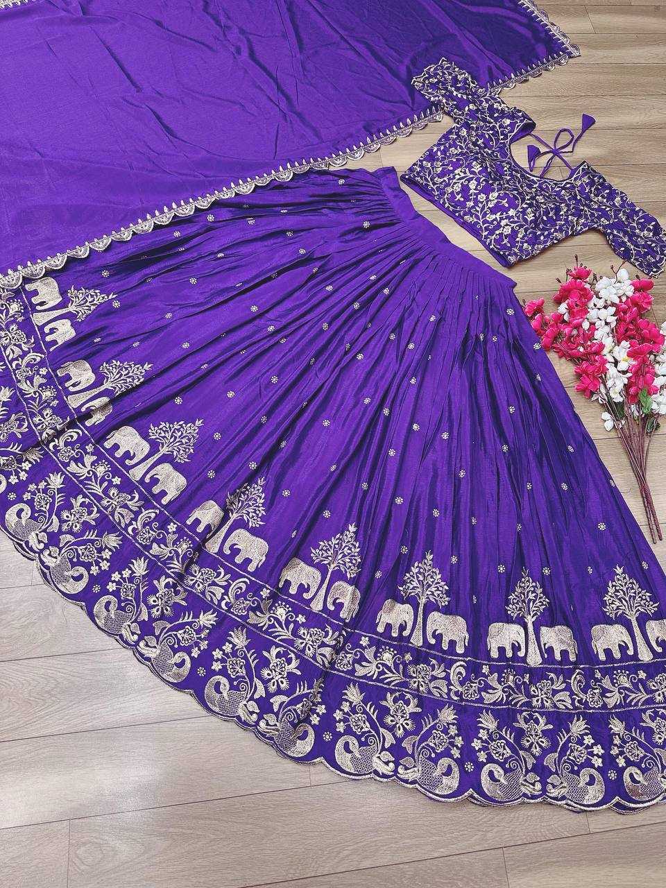 Chinon Kesh120 075 Lehengas  Silk Traditional Embroidered Lehengas