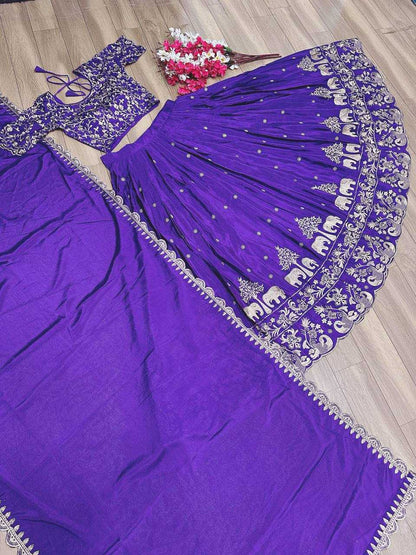 Chinon Kesh120 075 Lehengas  Silk Traditional Embroidered Lehengas