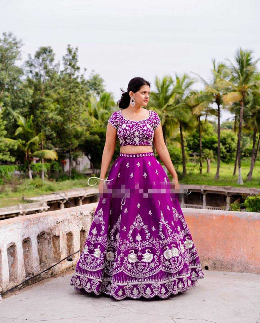 Chinon Kesh120 127 Lehengas  Traditional Silk Embroidered Lehengas