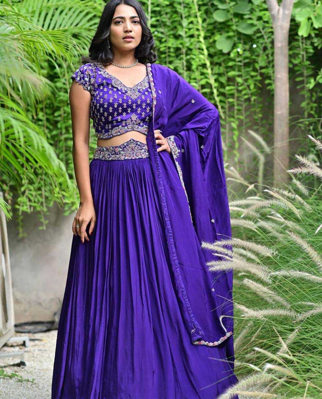 Chinon Kesh120 161 Lehengas  Traditional Embroidered Silk Lehengas