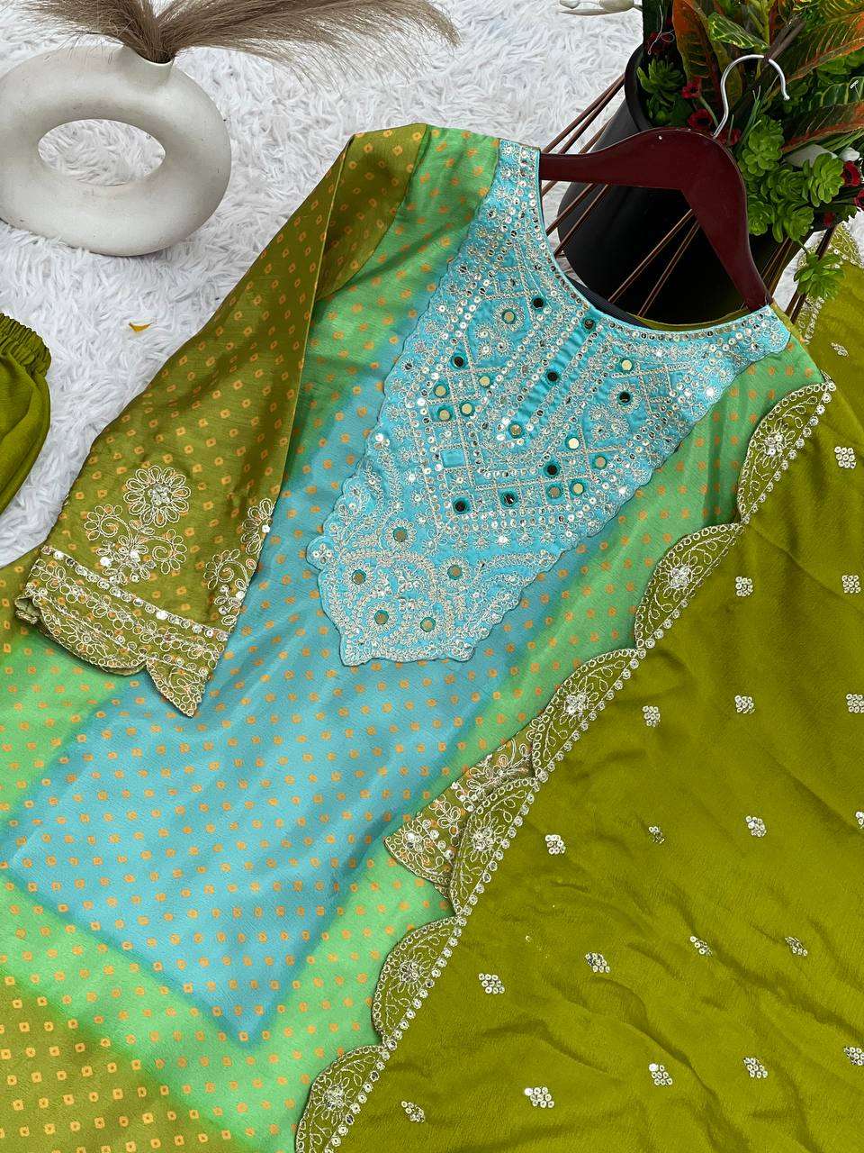 Chinon Kesh123 5187 Suits & Dresses  Printed Embroidered Ladies Party Wear Wedding Suits