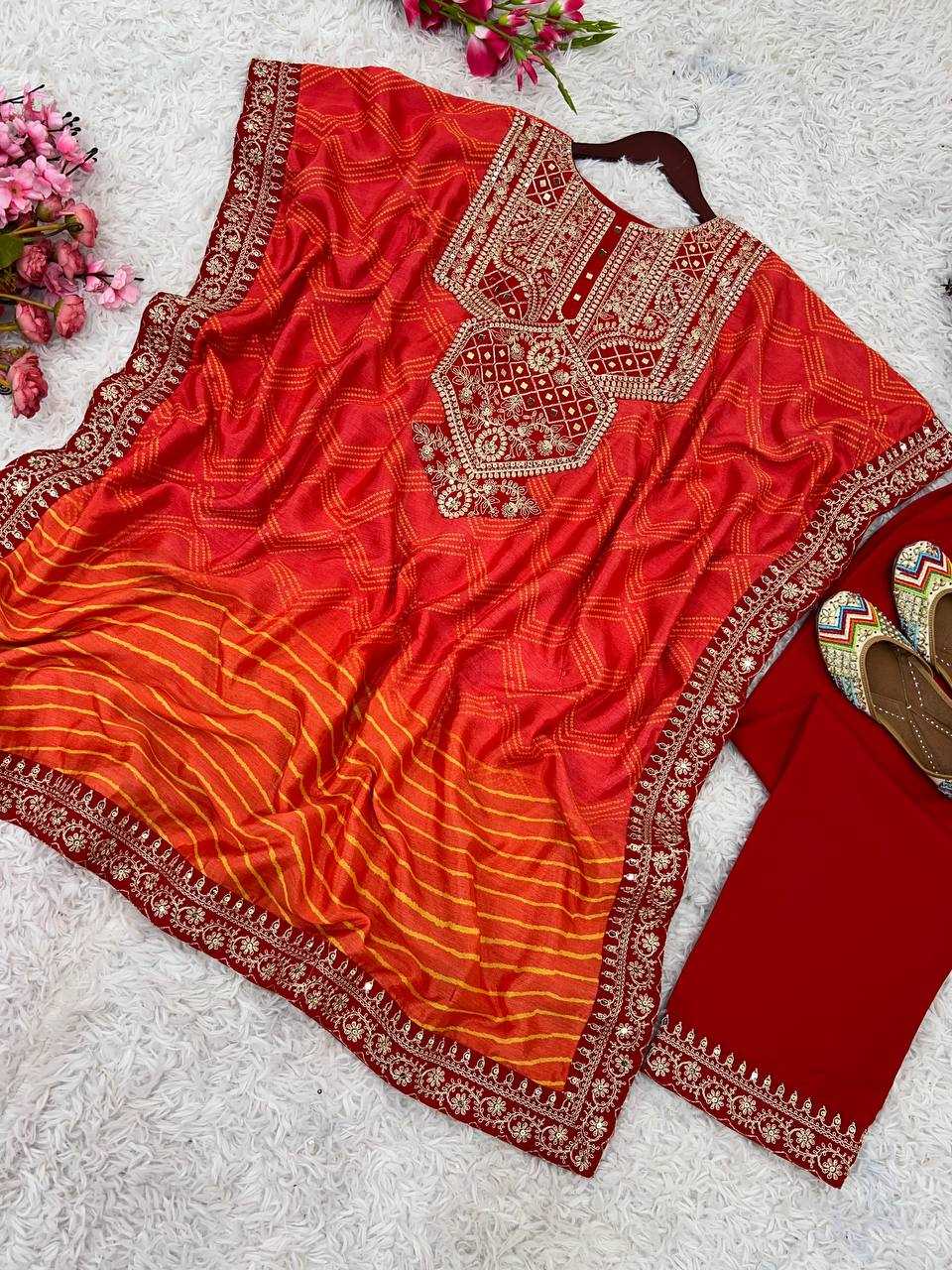 Chinon Kesh123 5206 Kurtis  Printed Kurtis With Bottom Mirror Work Fancy Embroidered Kurtis