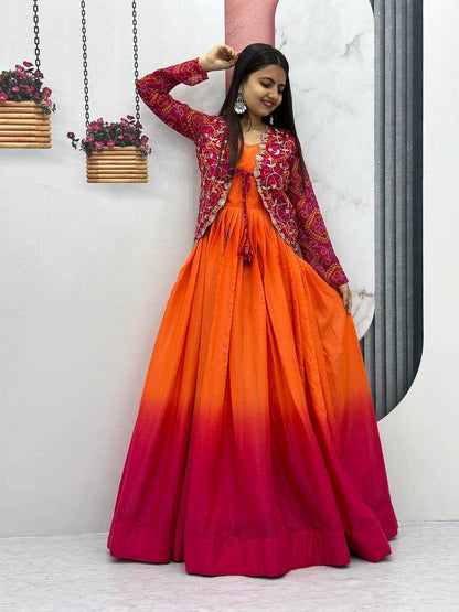 Chinon Kesh127 042 Gowns  Fancy Embroidery Anarkali Party Long Gowns