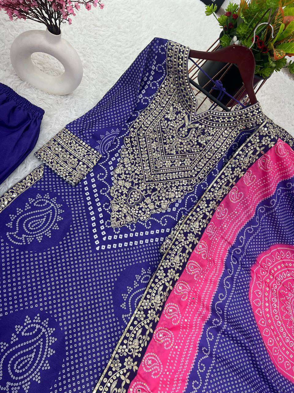 Chinon Kesh128 386 Suits & Dresses  Ladies Printed Embroidery Palazzo Suits