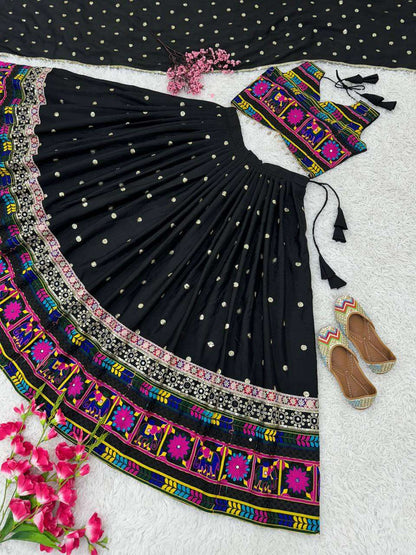 Chinon Kesh128 387 Lehengas  Navratri Chaniya Choli Traditional Embroidered Lehengas