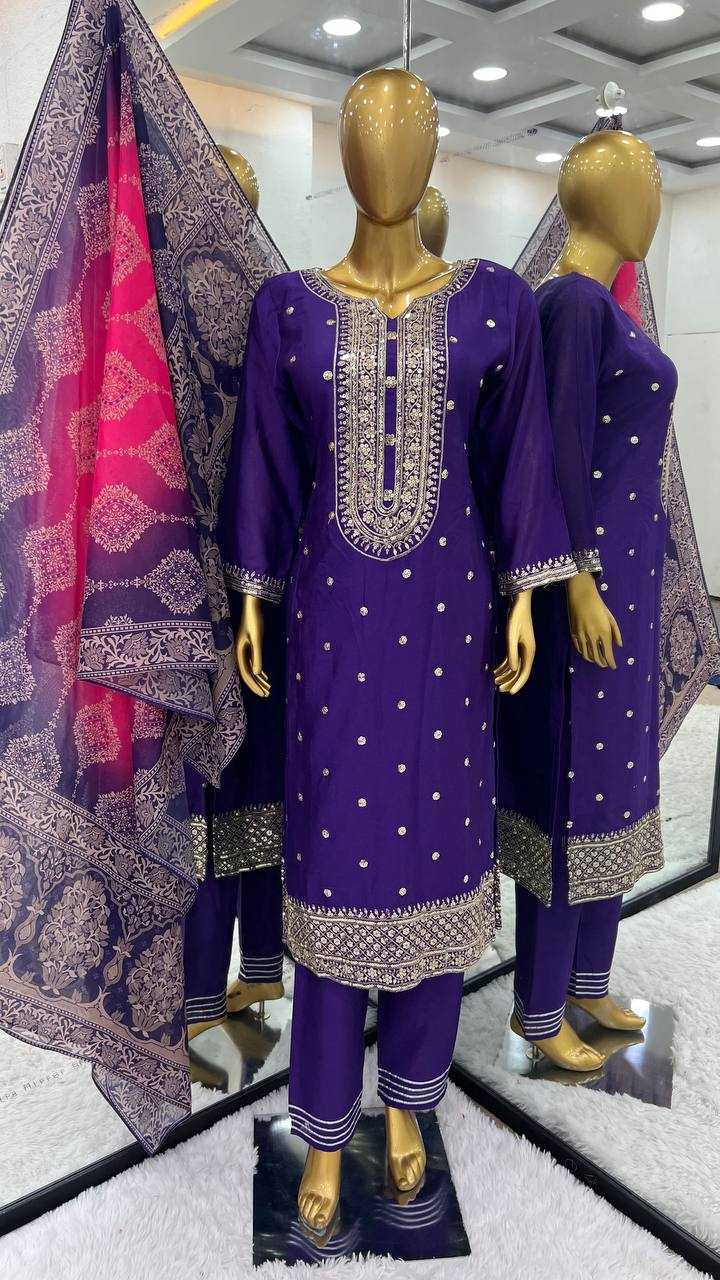 Chinon Kesh128 391 Suits & Dresses  Ladies Embroidery Ladies Party Wear Suits Diwali Collectons