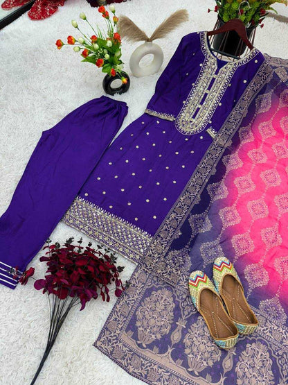 Chinon Kesh128 391 Suits & Dresses  Ladies Embroidery Ladies Party Wear Suits Diwali Collectons